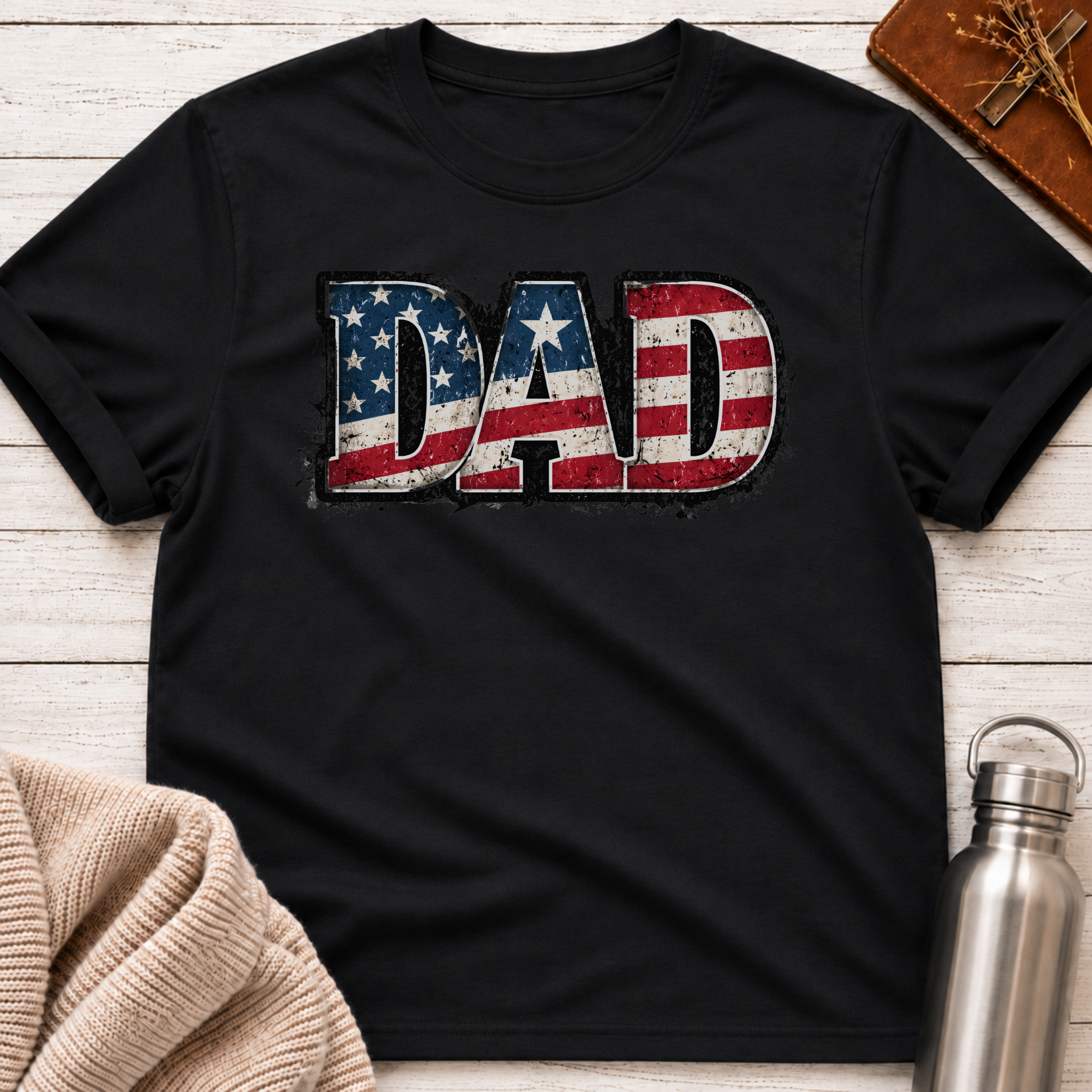 American Dad Patriotic Flag T-Shirt