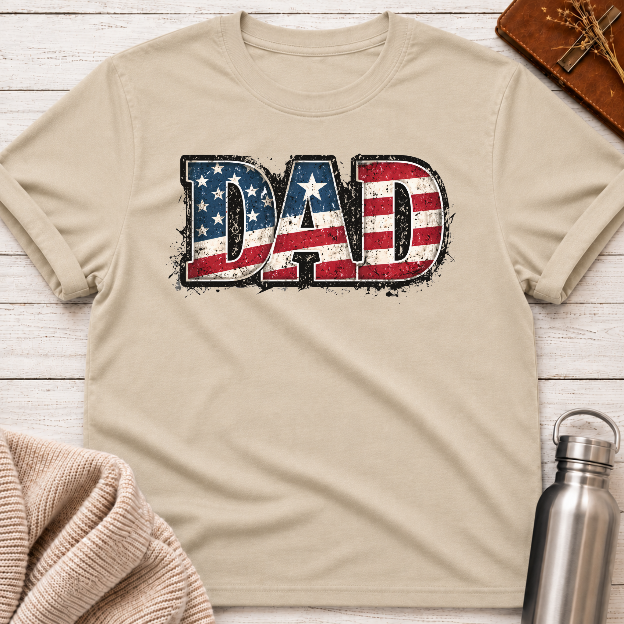 American Dad Patriotic Flag T-Shirt