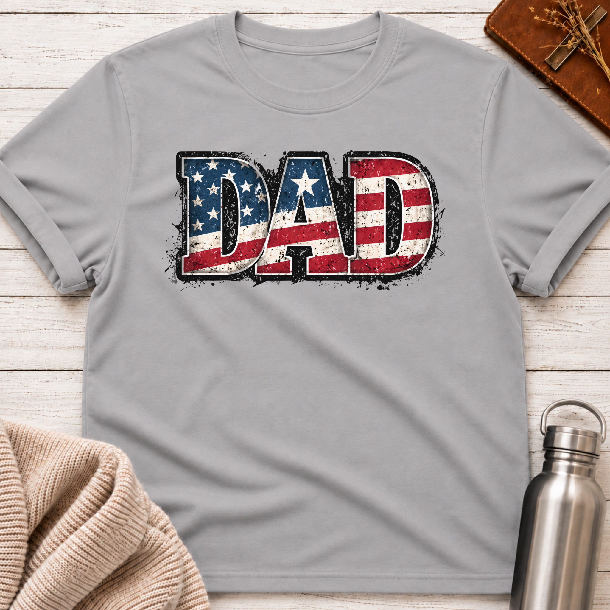 American Dad Patriotic Flag T-Shirt
