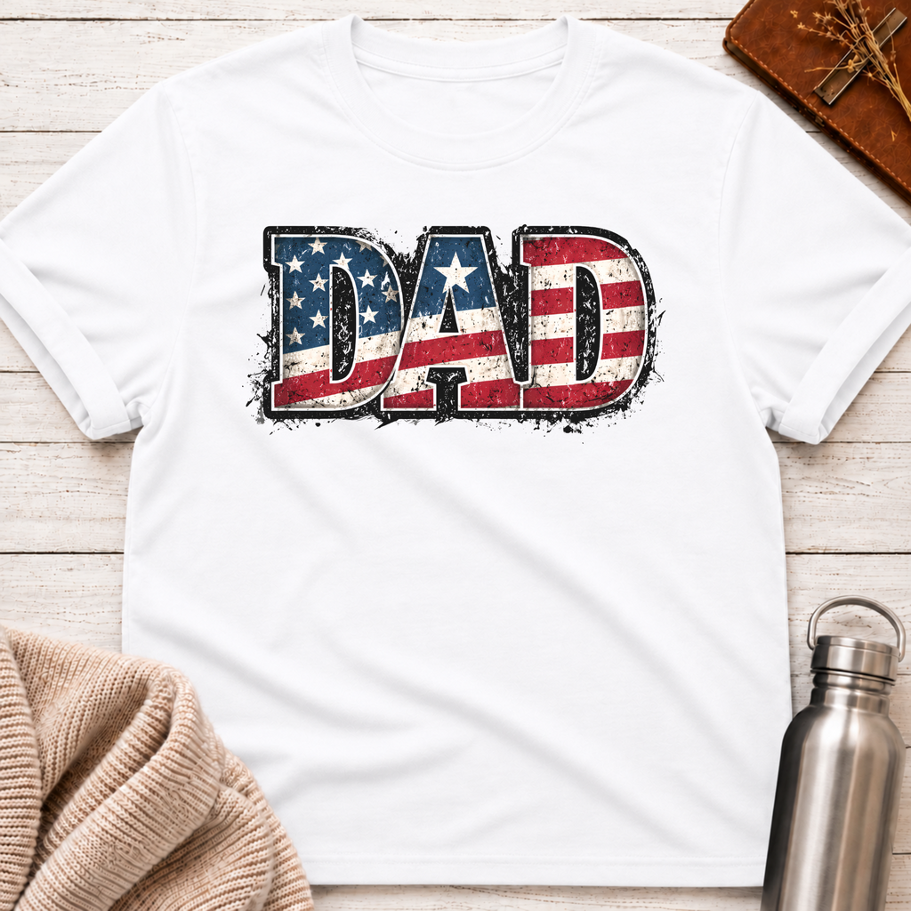 American Dad Patriotic Flag T-Shirt