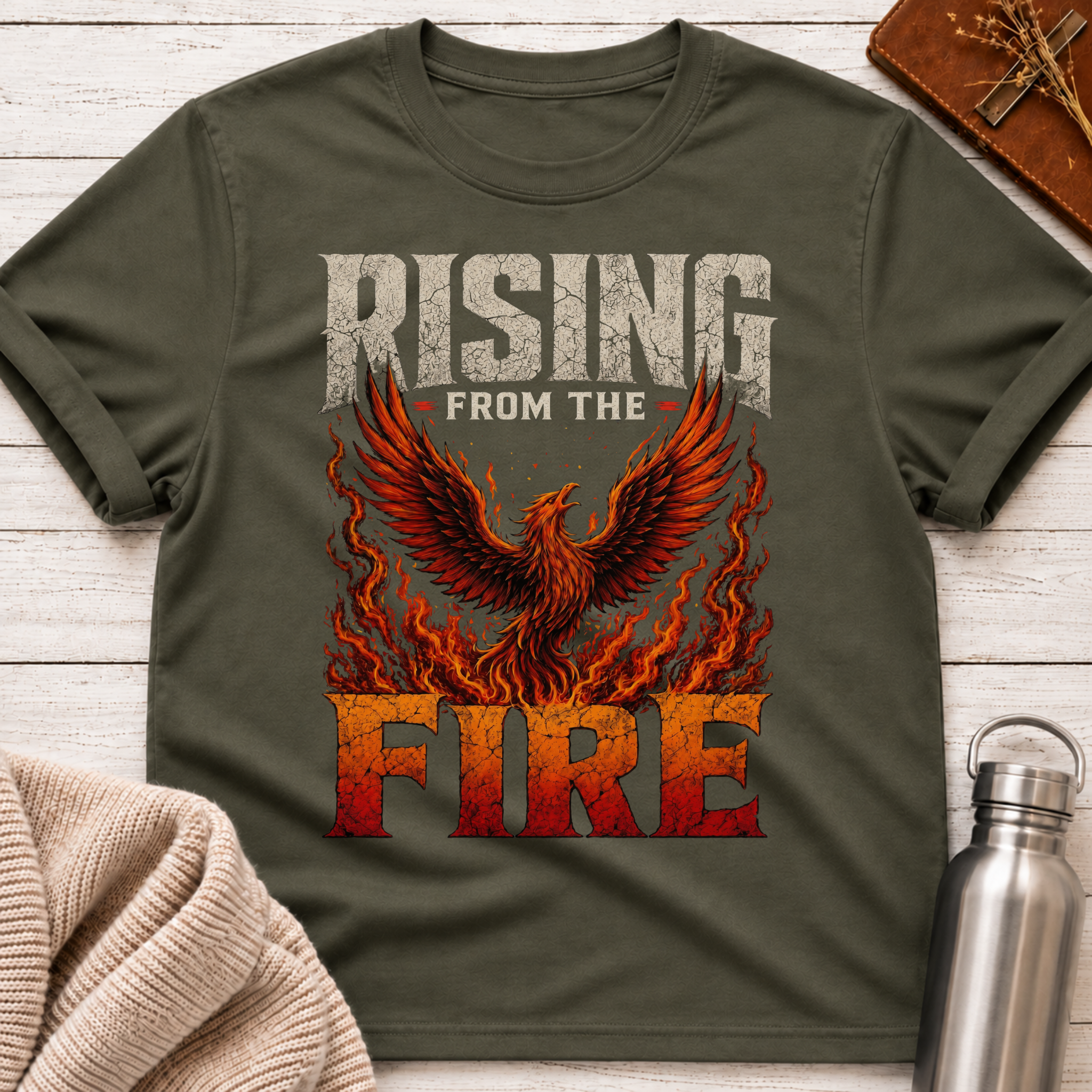 Rising From The Fire Phoenix Resilience Graphic T-Shirt