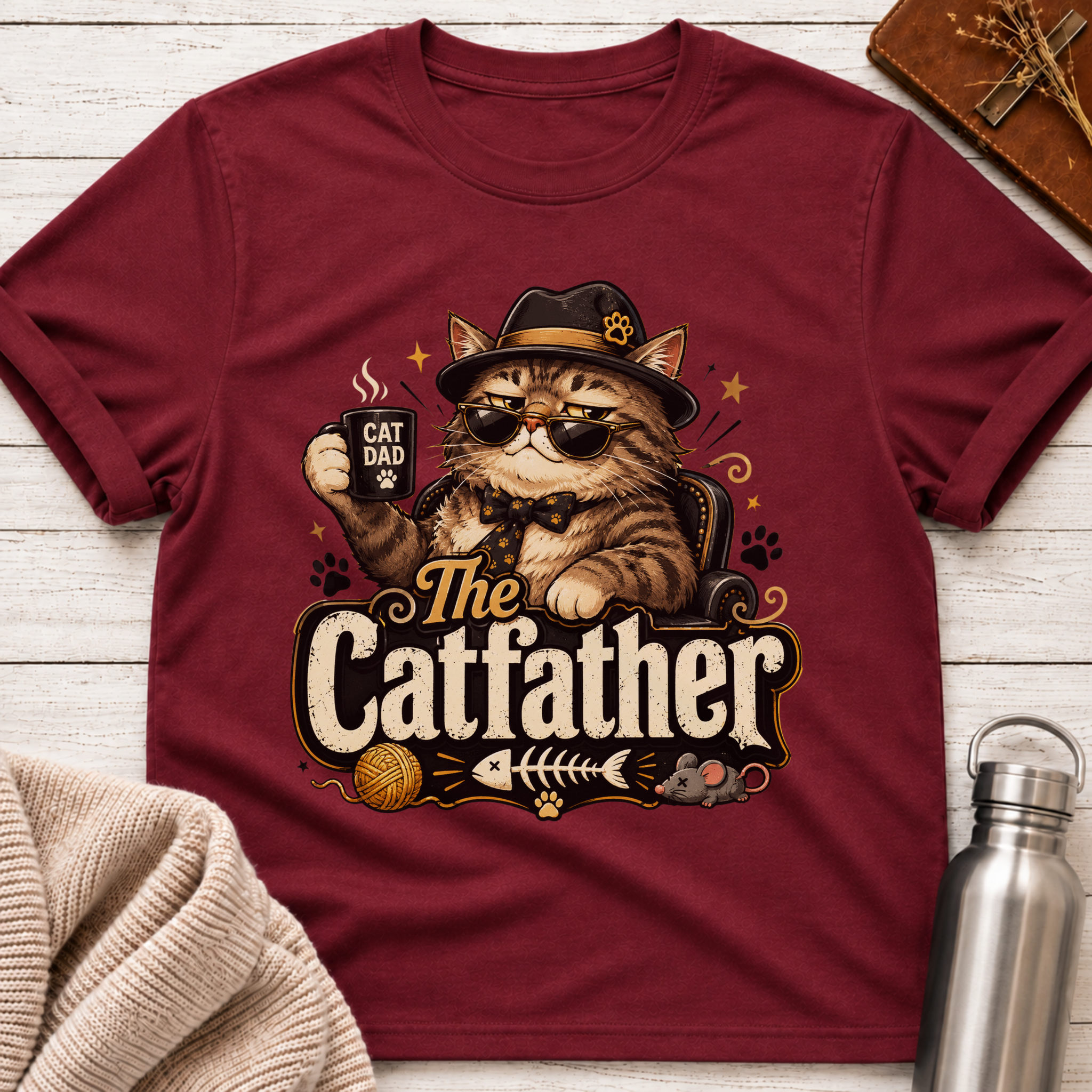The Catfather Funny Cat Dad T-Shirt