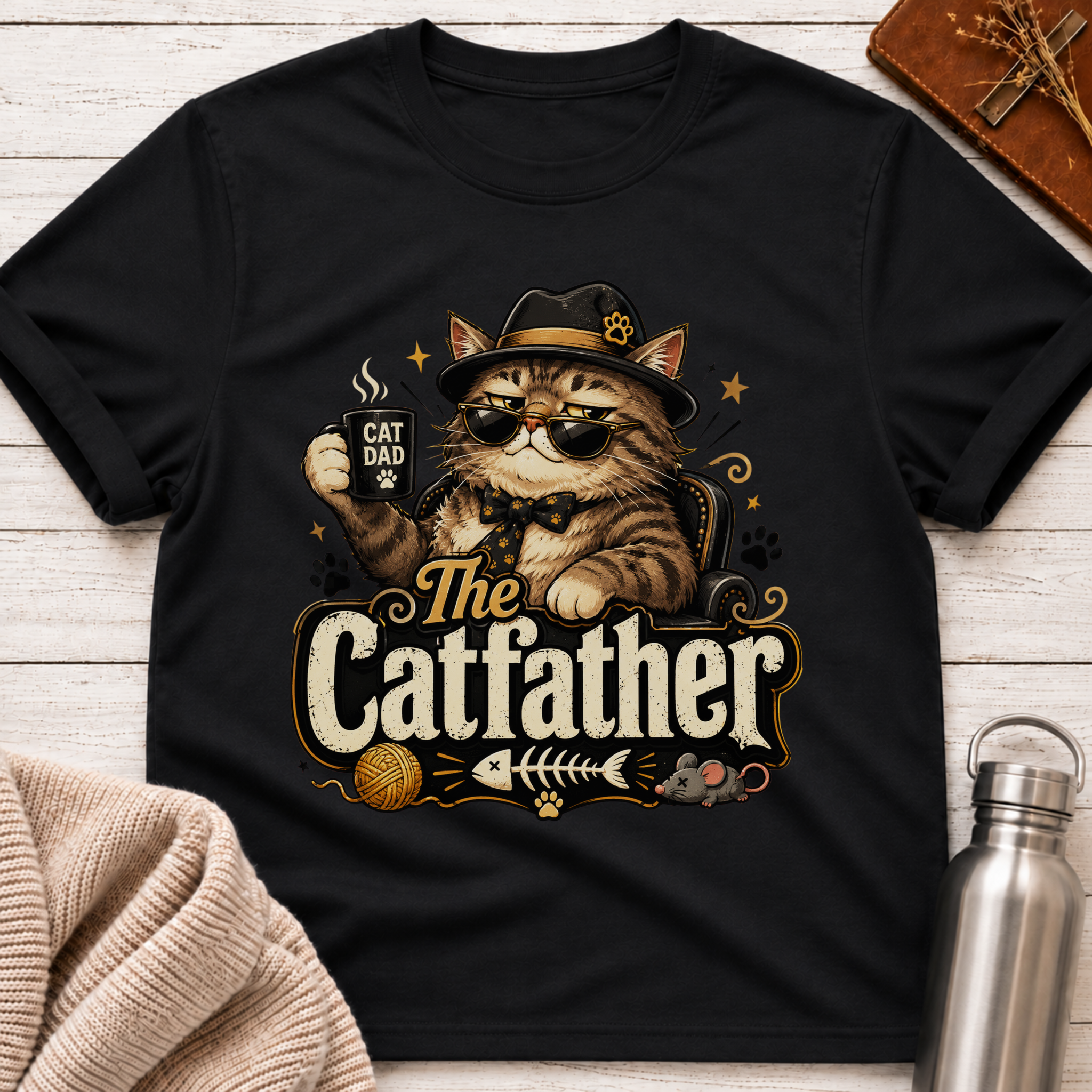 The Catfather Funny Cat Dad T-Shirt