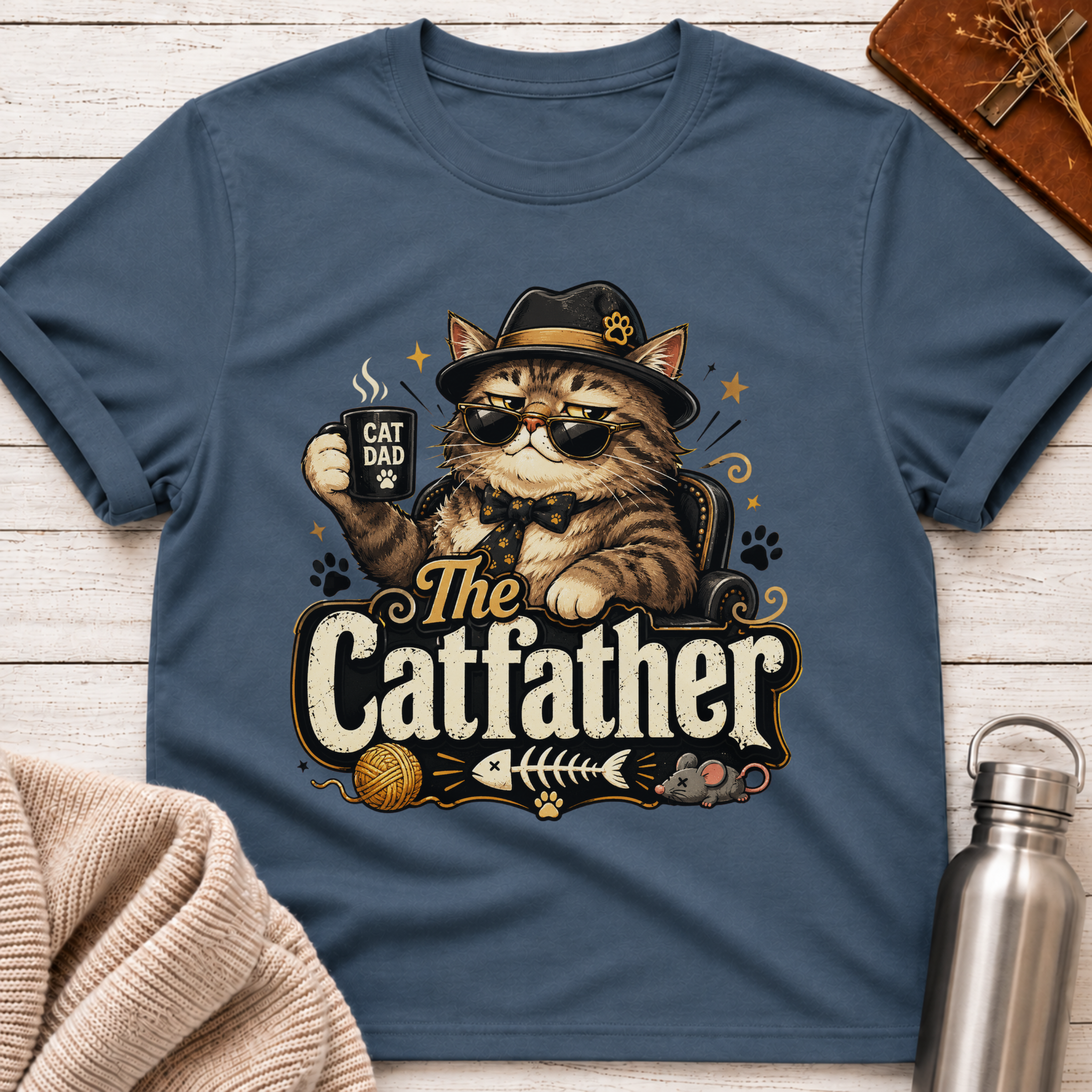 The Catfather Funny Cat Dad T-Shirt
