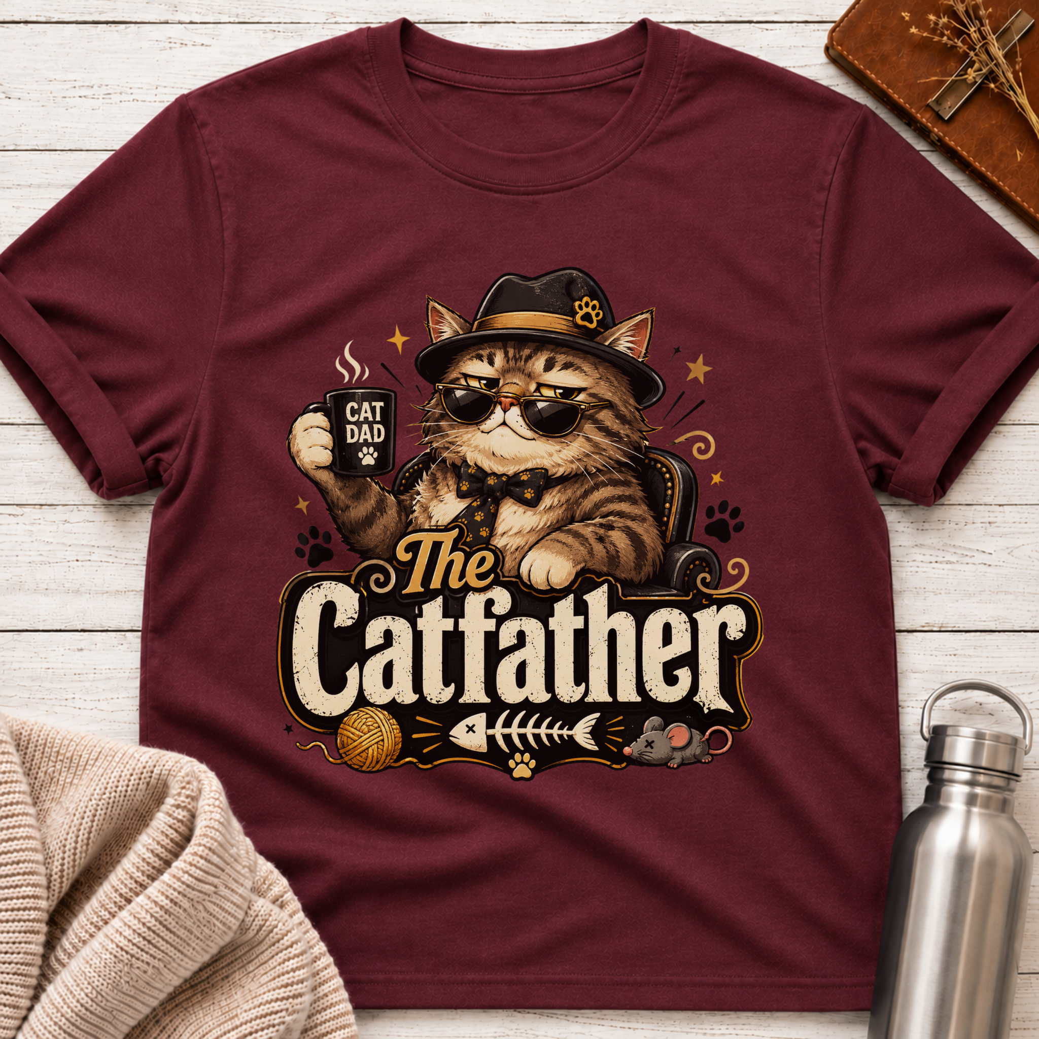 The Catfather Funny Cat Dad T-Shirt