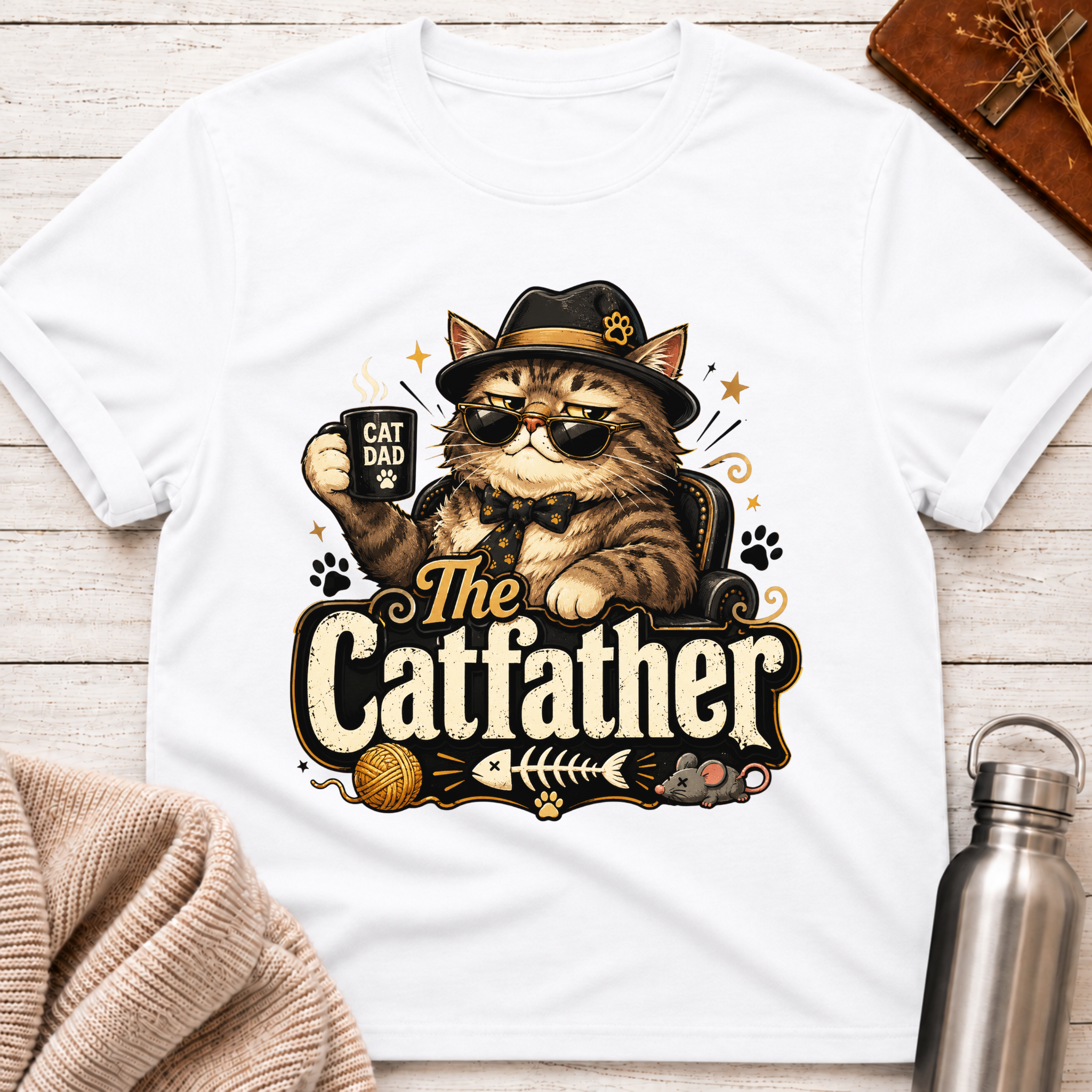 The Catfather Funny Cat Dad T-Shirt