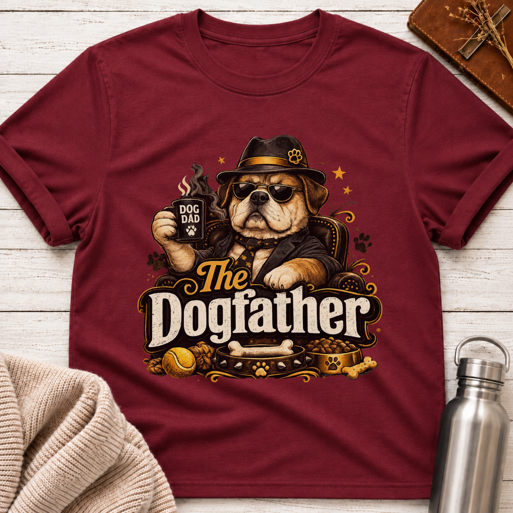 The Dogfather Funny Dog Dad Graphic T-Shirt