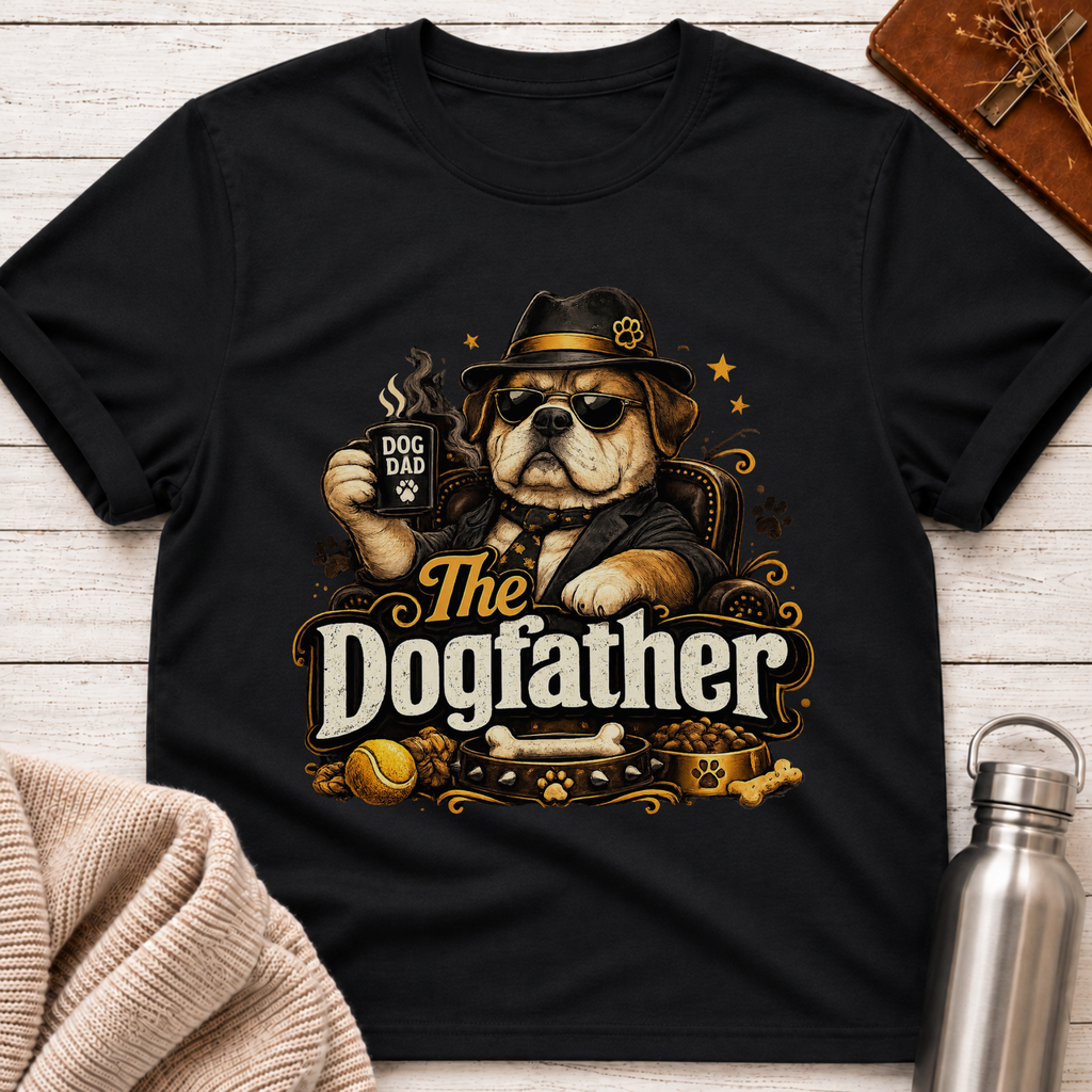 The Dogfather Funny Dog Dad Graphic T-Shirt