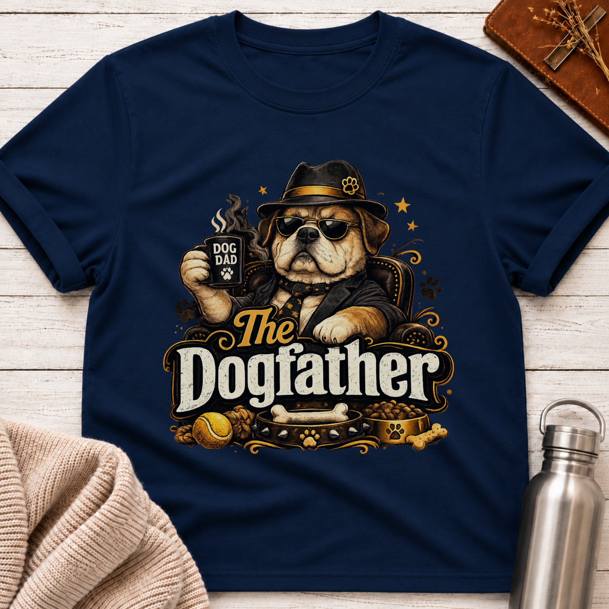 The Dogfather Funny Dog Dad Graphic T-Shirt