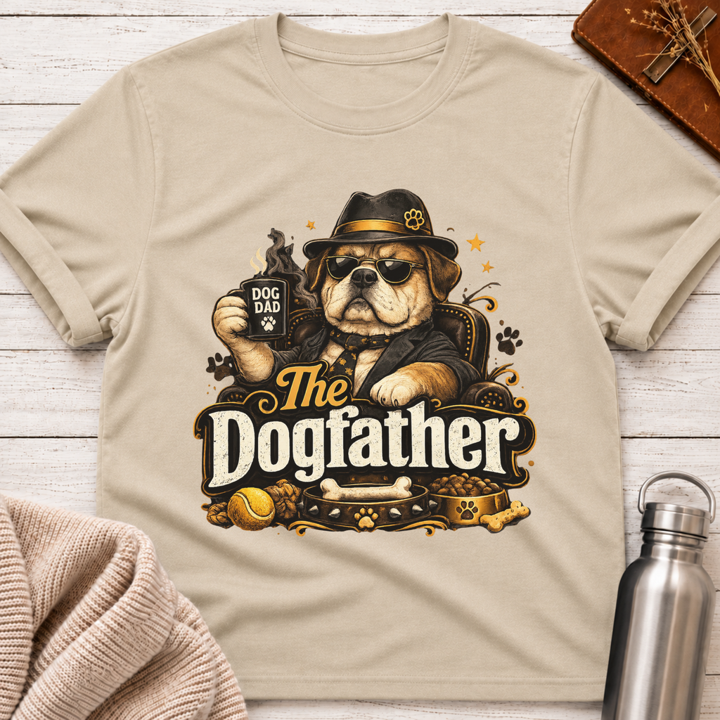 The Dogfather Funny Dog Dad Graphic T-Shirt