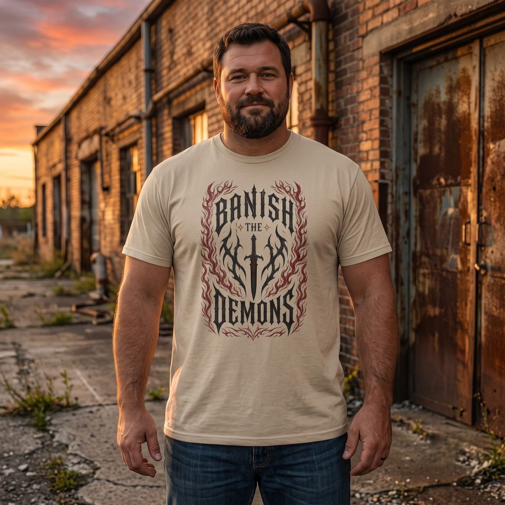 Banish The Demons Gothic Sword T-Shirt