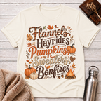 Flannels Hayrides Pumpkins T-Shirt
