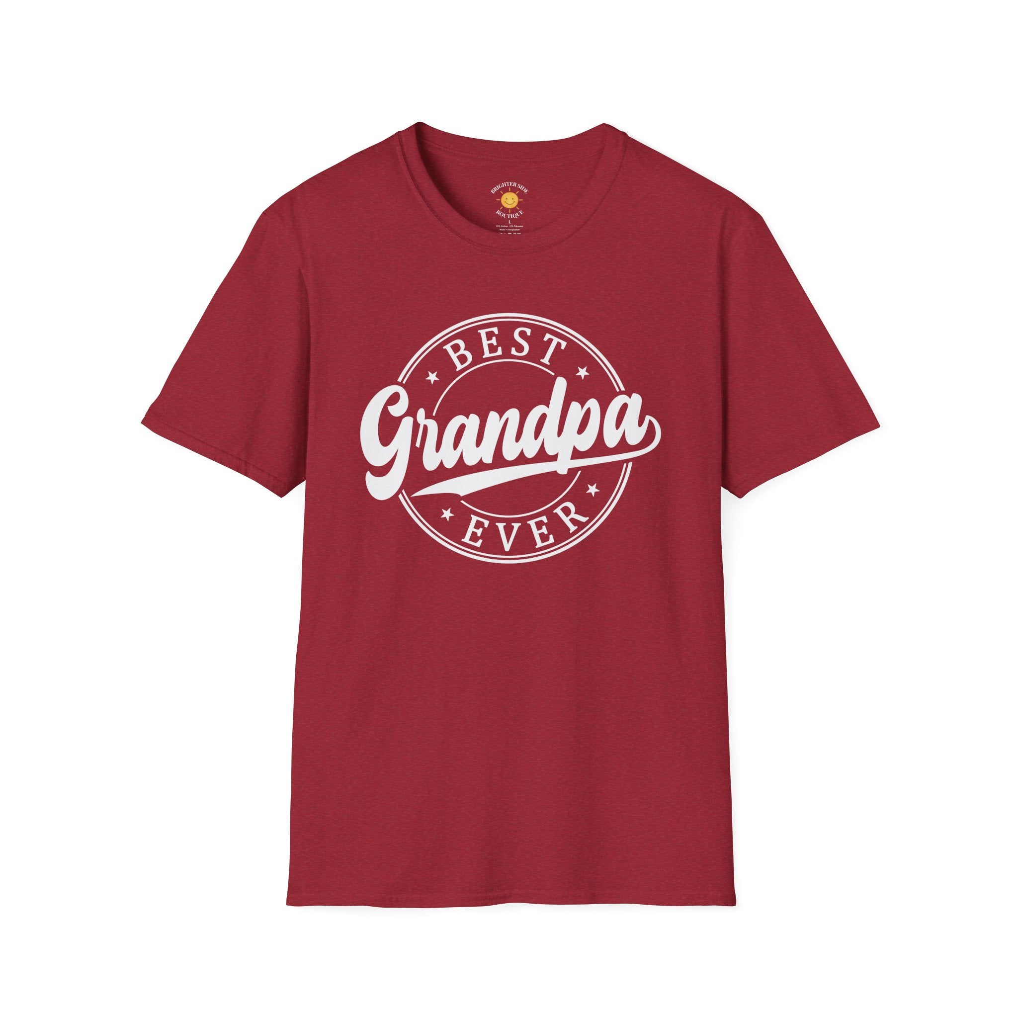 Best Grandpa Ever vintage badge typography t-shirt design featuring classic script lettering and circular emblem styling.